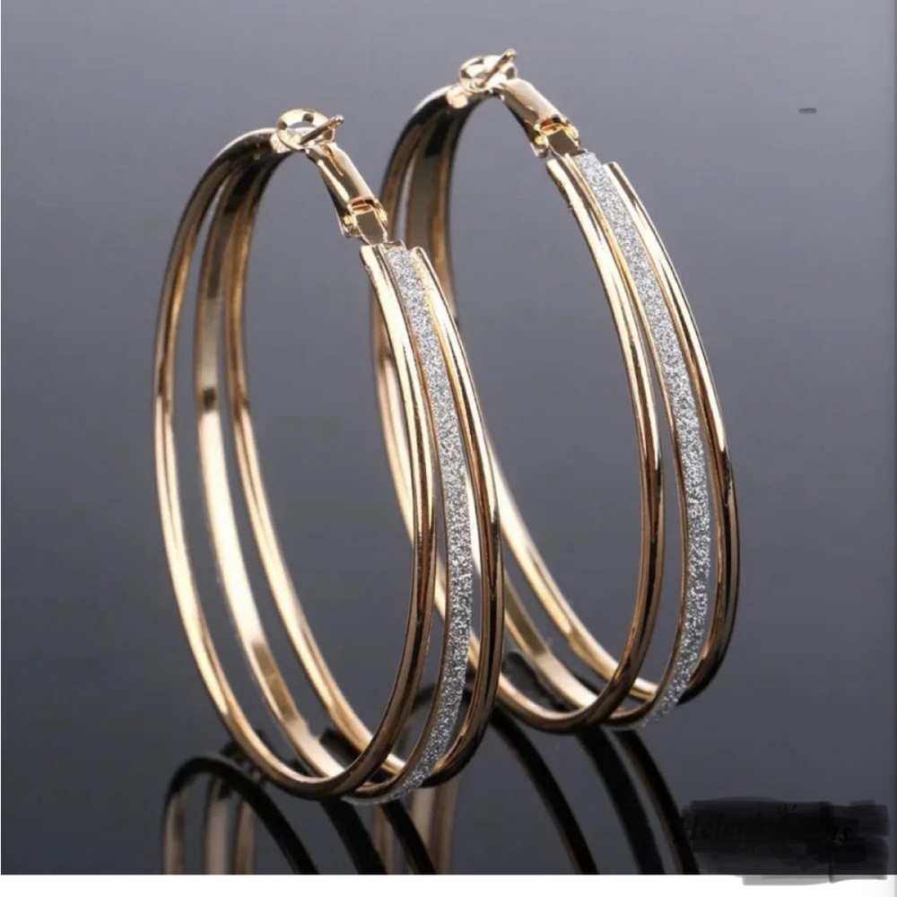 Elegant Gold and Silver Hoop Earrings